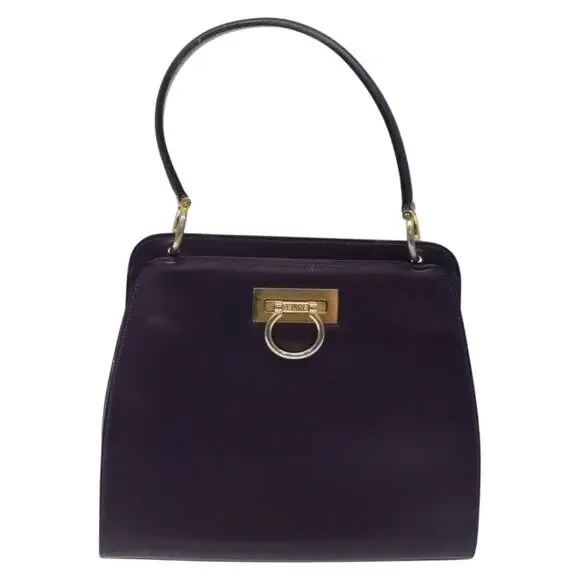 CELINE Hand Bag Leather Purple Gold - Picture 2 of 13
